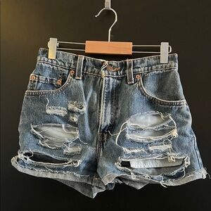 Levi's Distressed Blue Jean Shorts
